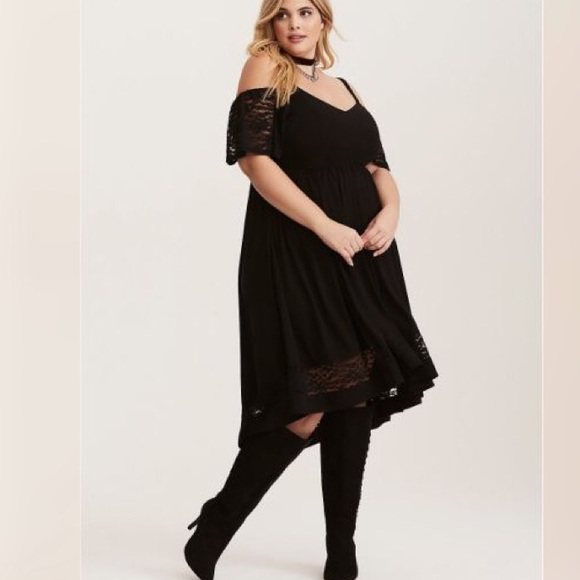 torrid black cold shoulder dress